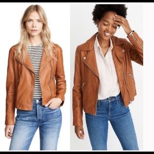 Madewell Washed Leather Jacket size Large Brown